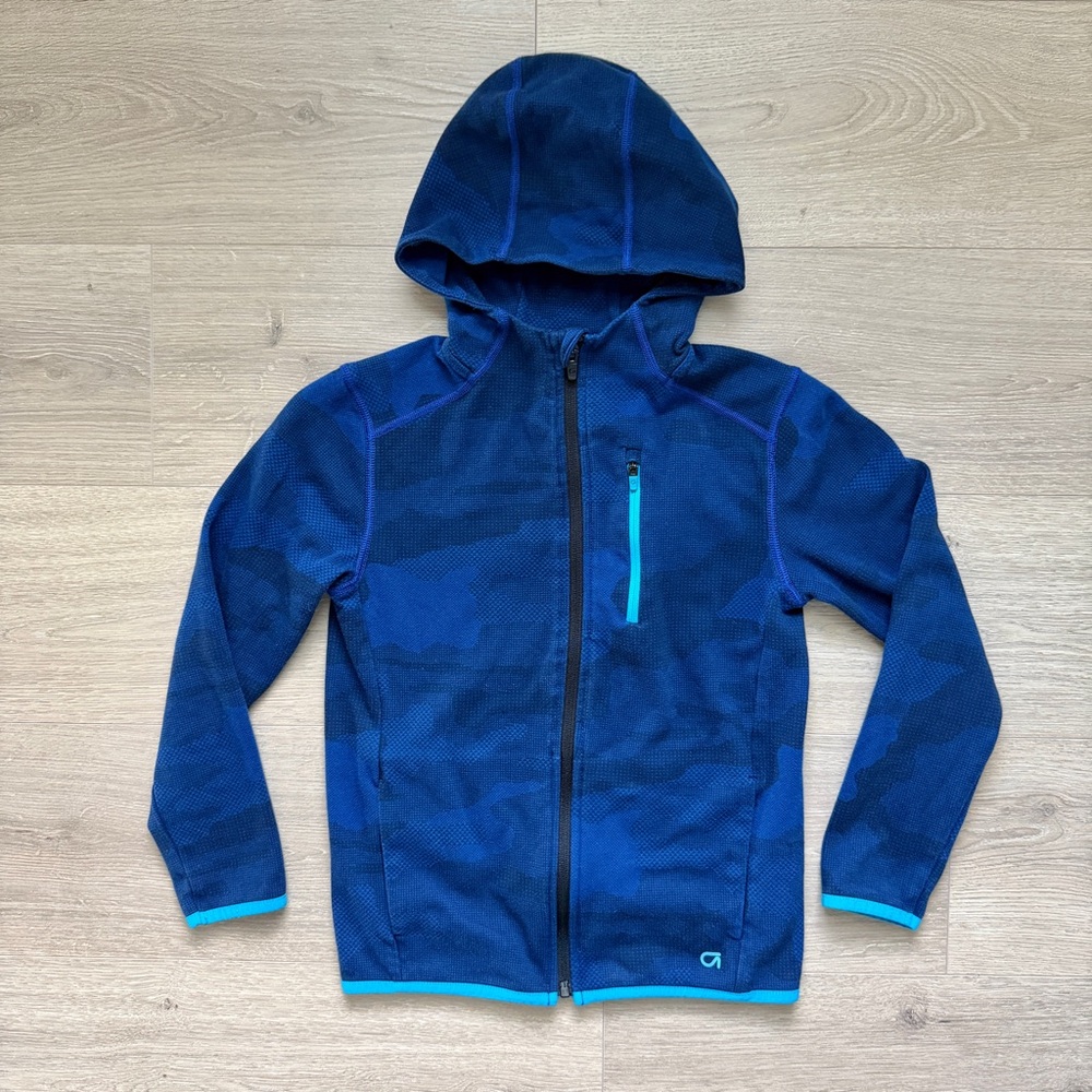 GAP Fit Blue Hoodie Zip Up in Camo